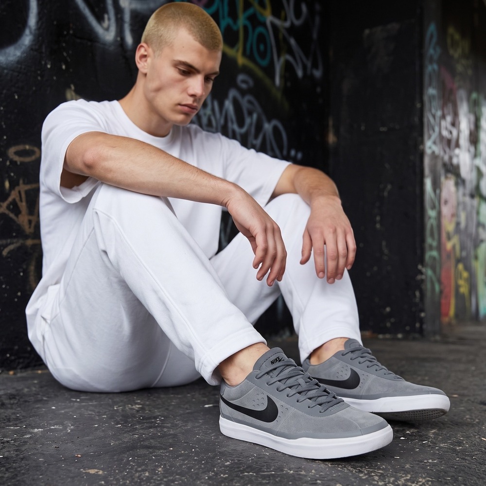 Nike SB Bruin Hyperfeel Grey Black Suede Skate Shoes 831756-002 Mens 13